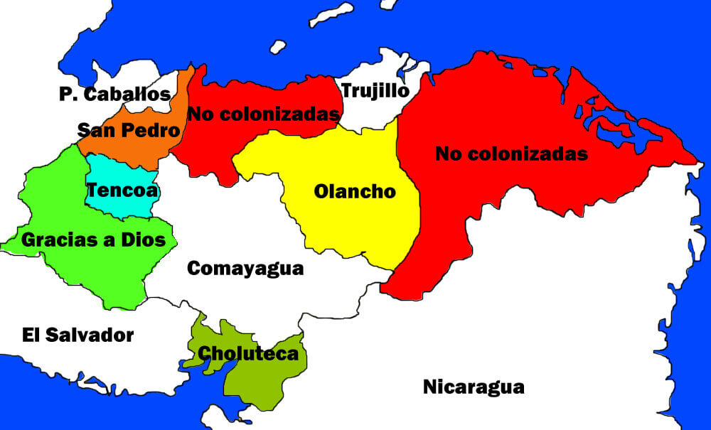 División de Honduras por Departamentos