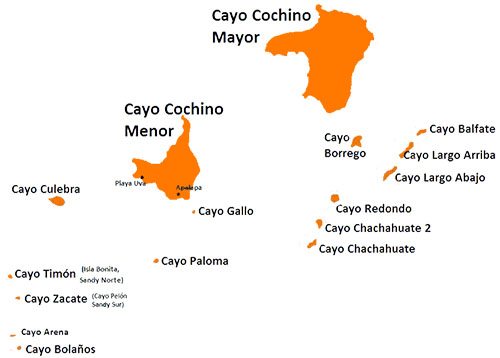 Cayos Cochinos, Islas de la Bahia