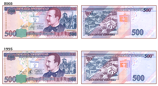 Billete de quinientos Lempiras 